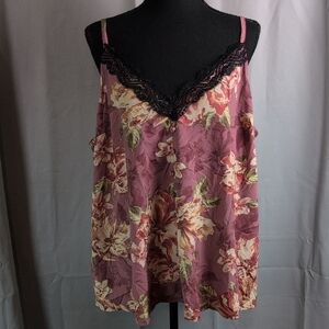 Torrid Pink and Black Lace Camisole Top